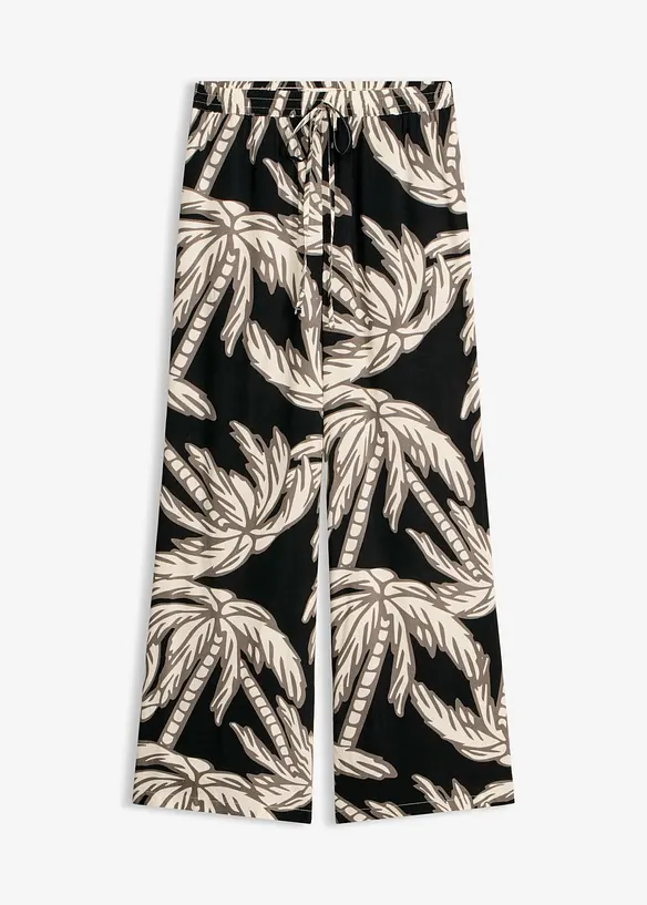 Marlenehose aus fließender Viskose in schwarz von vorne - bonprix