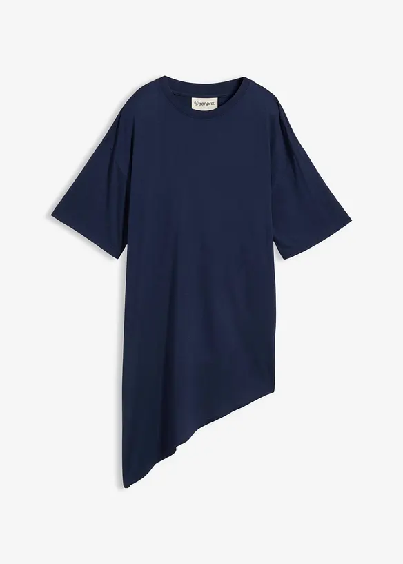 Shirt aus softem Modal-Mix in blau von vorne - bonprix