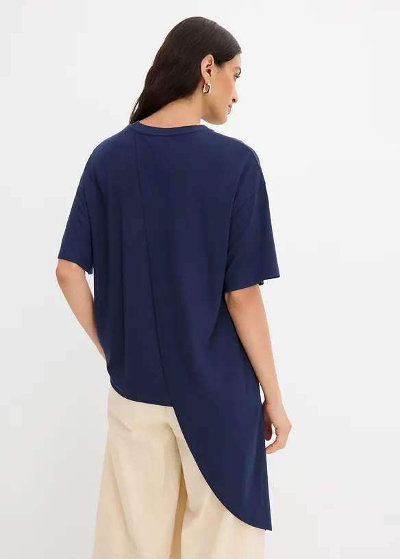 Shirt aus softem Modal-Mix in blau von hinten (im Anschnitt) - bonprix