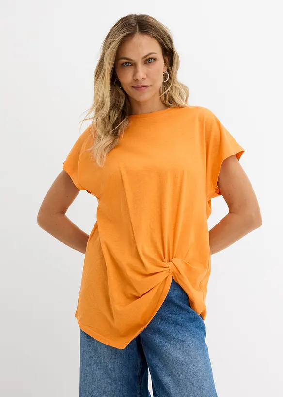 Shirt aus reiner Bio-Baumwolle in orange von vorne (im Anschnitt) - bonprix Shirt aus reiner Bio-Baumwolle in orange von vorne (im Anschnitt) - bonprix