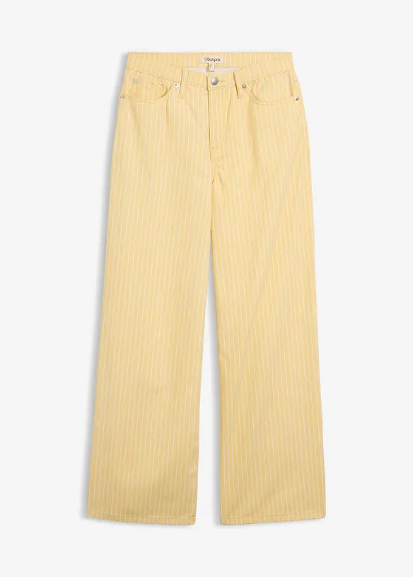 Twillhose aus reiner Baumwolle in gelb von vorne - bonprix