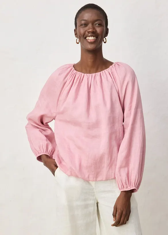 Tunika aus Ramie in rosa von vorne (im Anschnitt) - bonprix