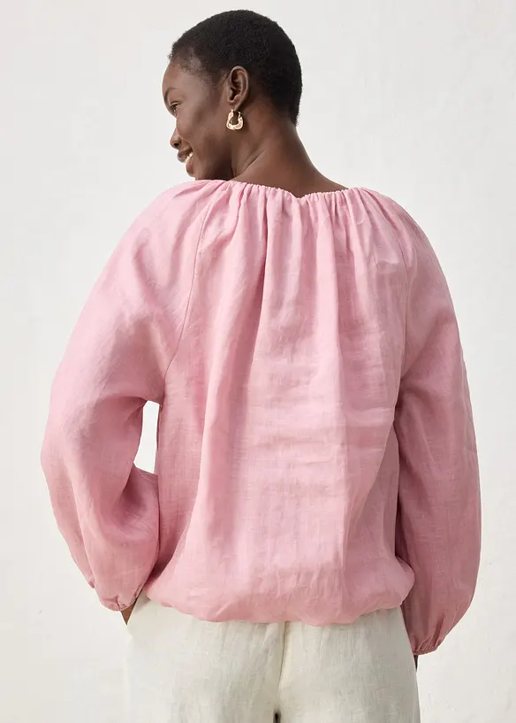 Tunika aus Ramie in rosa von hinten (im Anschnitt) - bonprix