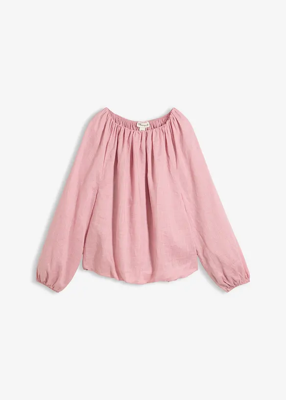 Tunika aus Ramie in rosa von vorne - bonprix