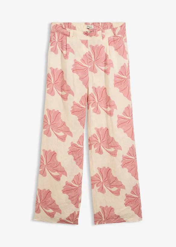 Marlenehose aus reinem Leinen in beige von vorne - bonprix Marlenehose aus reinem Leinen in beige von vorne - bonprix