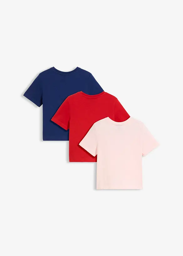 T-Shirt aus reiner Bio-Baumwolle (3er Pack) in rosa von hinten - bonprix T-Shirt aus reiner Bio-Baumwolle (3er Pack) in rosa von hinten - bonprix