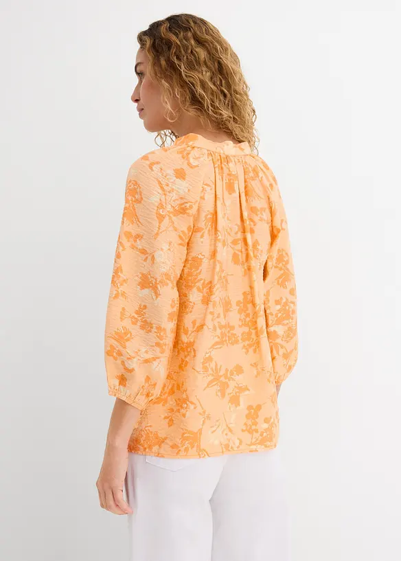 Tunikabluse aus Viskose-Mix in orange von hinten (im Anschnitt) - bonprix