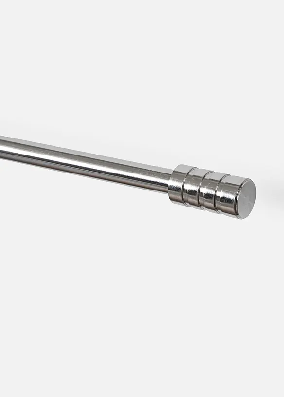 Ausziehbare Gardinenstange mit Endstück in silber von vorne - bonprix