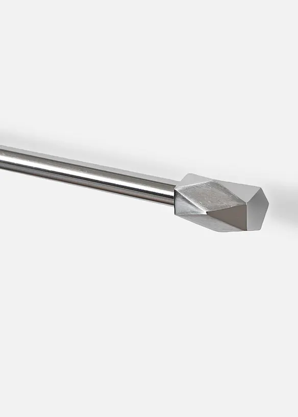 Ausziehbare Gardinenstange mit Endstück in silber von vorne - bonprix