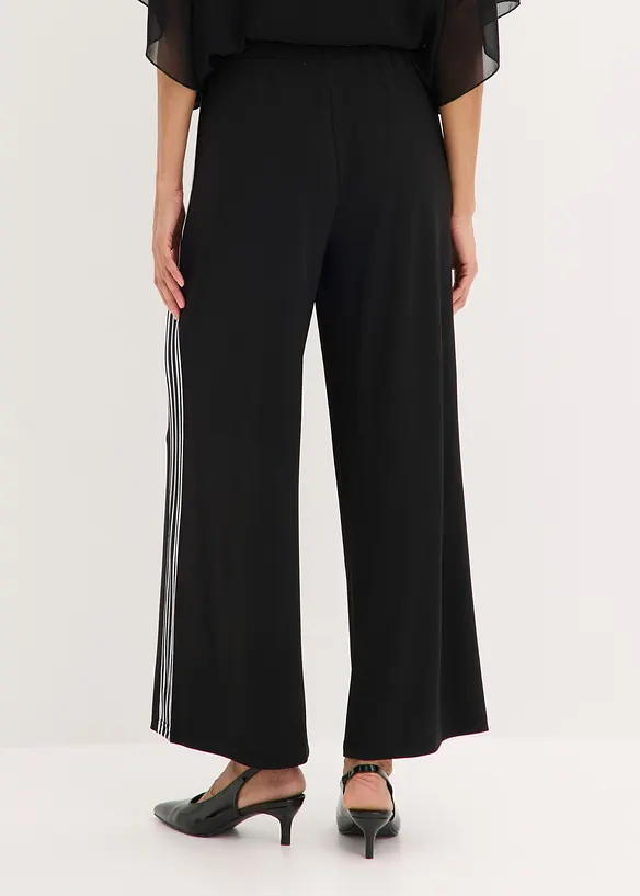 Jersey-Hose mit Seitenstreifen in schwarz von hinten - bonprix Jersey-Hose mit Seitenstreifen in schwarz von hinten - bonprix