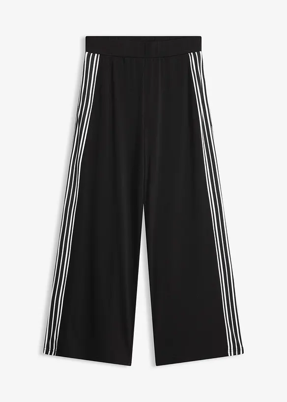 Jersey-Hose mit Seitenstreifen in schwarz von vorne - bonprix Jersey-Hose mit Seitenstreifen in schwarz von vorne - bonprix