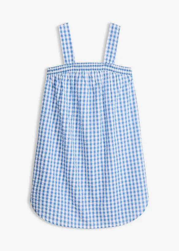 Strandkleid aus reiner Baumwolle in blau von vorne - bonprix