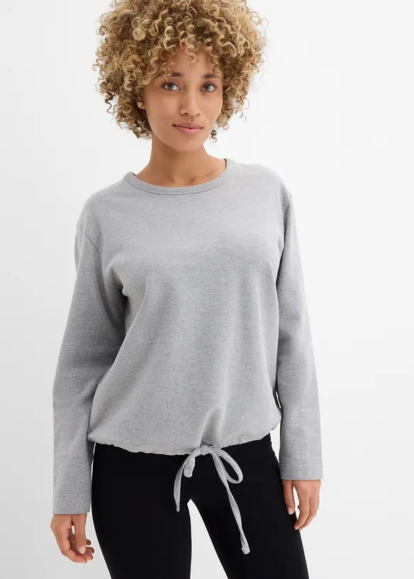 Sweatshirt mit Bio-Baumwolle in grau von vorne (im Anschnitt) - bonprix