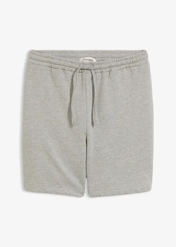 Sweat-Shorts mit Bio-Baumwolle in grau von vorne - bonprix