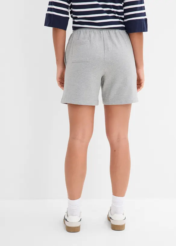 Sweat-Shorts mit Bio-Baumwolle in grau von hinten - bonprix