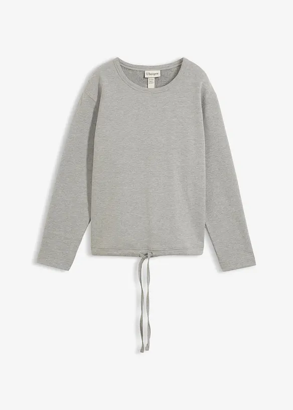 Sweatshirt mit Bio-Baumwolle in grau von vorne - bonprix
