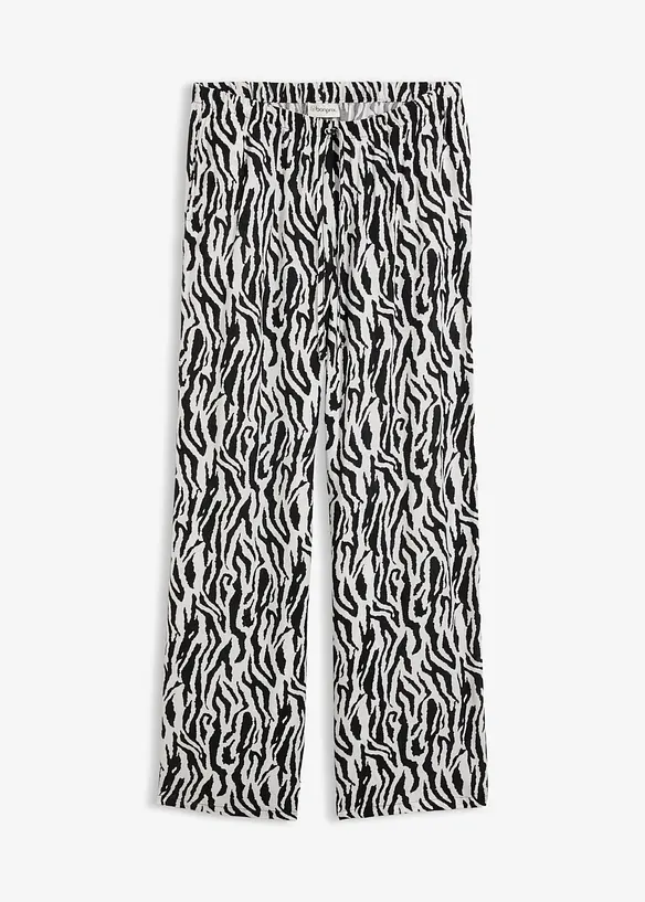 Schlupfhose aus fließender Viskose in schwarz von vorne - bonprix