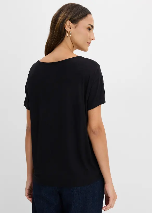 Shirt aus softem Viskose-Mix in schwarz von hinten (im Anschnitt) - bonprix Shirt aus softem Viskose-Mix in schwarz von hinten (im Anschnitt) - bonprix