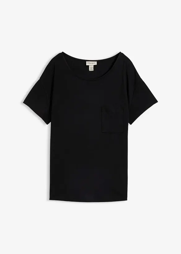 Shirt aus softem Viskose-Mix in schwarz von vorne - bonprix Shirt aus softem Viskose-Mix in schwarz von vorne - bonprix