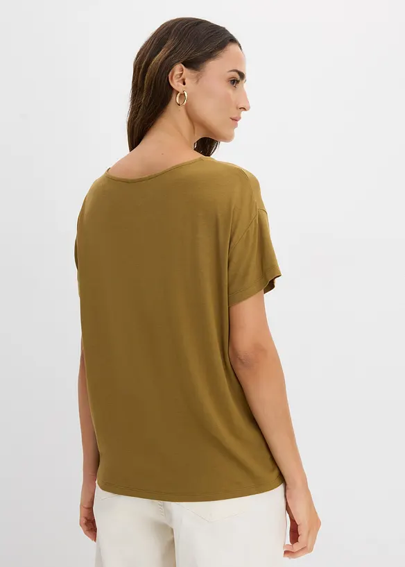 Shirt aus softem Viskose-Mix in grün von hinten (im Anschnitt) - bonprix Shirt aus softem Viskose-Mix in grün von hinten (im Anschnitt) - bonprix