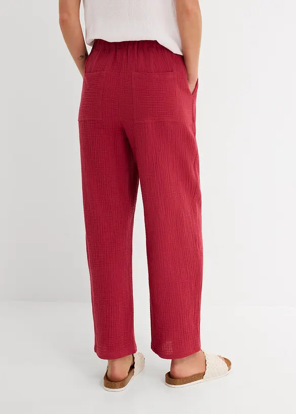 Musselin Barrel-Hose aus reiner Baumwolle in rot von hinten - bonprix Musselin Barrel-Hose aus reiner Baumwolle in rot von hinten - bonprix