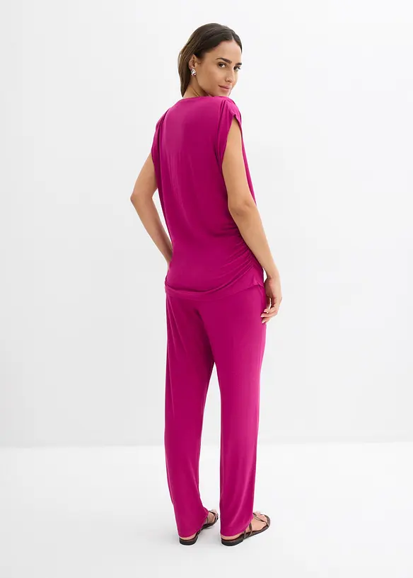 Shirt und Hose (2-tlg.Set)  aus Viskose-Mix in pink von hinten (Totalaufnahme) - bonprix