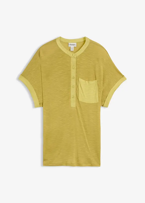 T-Shirt aus reiner Viskose in grün von vorne - bonprix