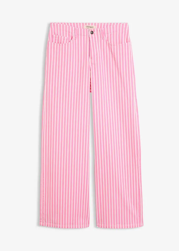 Twillhose aus elastischem Baumwoll-Mix in rosa von vorne - bonprix