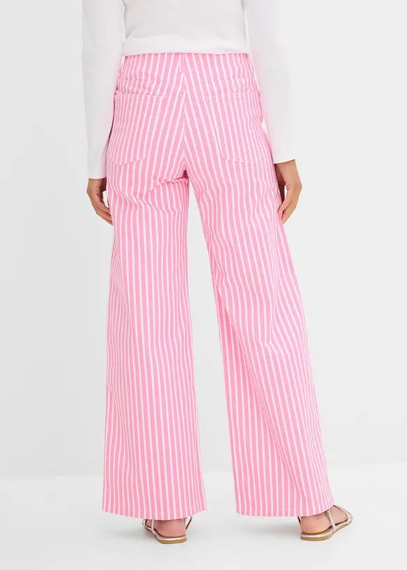 Twillhose aus elastischem Baumwoll-Mix in rosa von hinten - bonprix