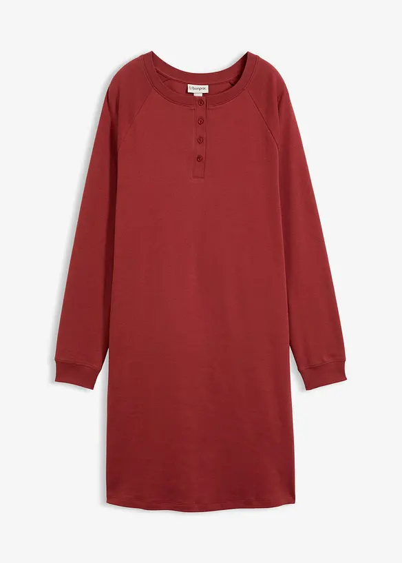 Jerseykleid aus schwerer reiner Bio-Baumwolle in rot von vorne - bonprix