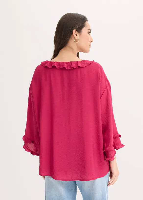 Boheme Bluse aus feinem Viskose-Mix in pink von hinten (im Anschnitt) - bonprix Boheme Bluse aus feinem Viskose-Mix in pink von hinten (im Anschnitt) - bonprix