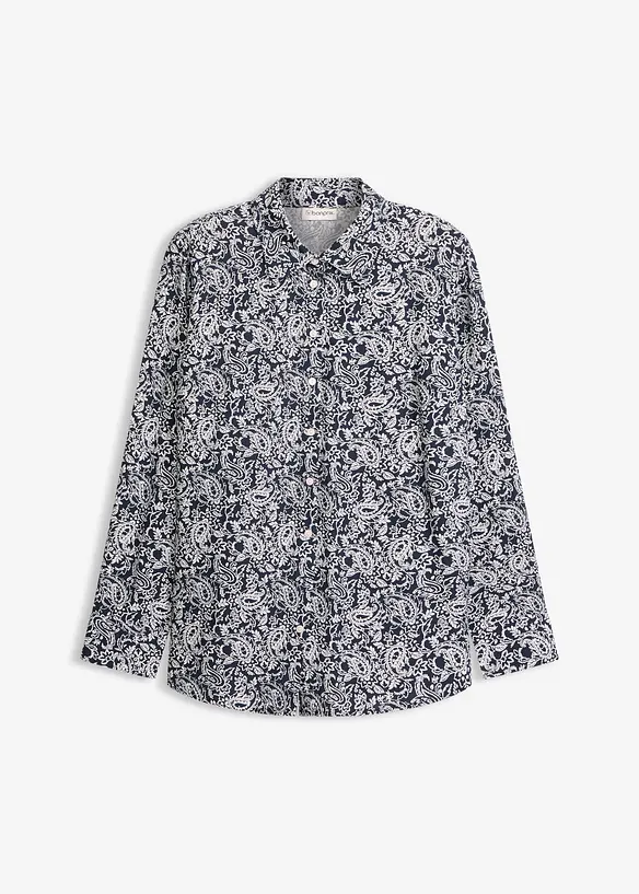 Bluse aus feinem Viskose-Mix in blau von vorne - bonprix