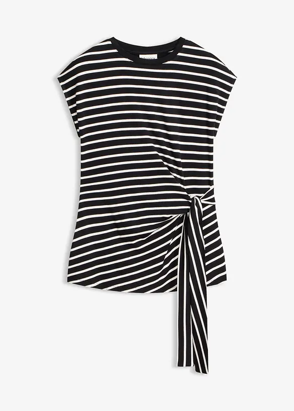 Shirt mit Drapierung in schwarz von vorne - bonprix Shirt mit Drapierung in schwarz von vorne - bonprix