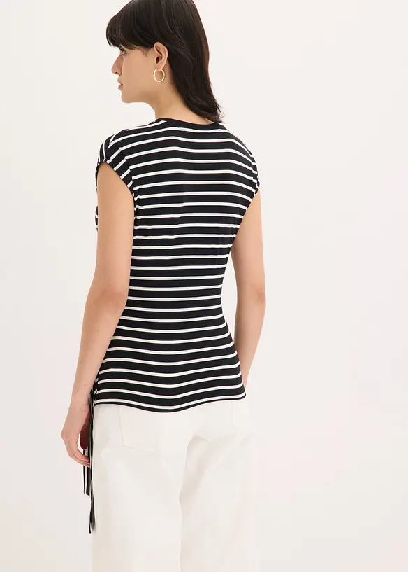 Shirt mit Drapierung in schwarz von hinten (im Anschnitt) - bonprix Shirt mit Drapierung in schwarz von hinten (im Anschnitt) - bonprix