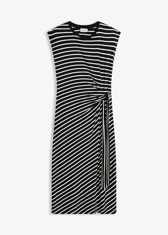 Jerseykleid mit Drapierung in schwarz von vorne - bonprix Jerseykleid mit Drapierung in schwarz von vorne - bonprix
