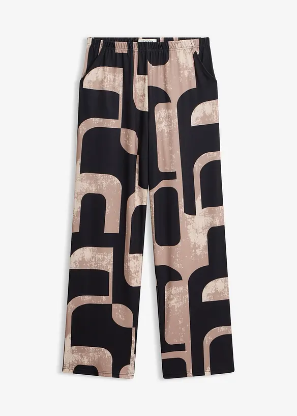 Jersey-Hose mit elastischem Bund in schwarz von vorne - bonprix
