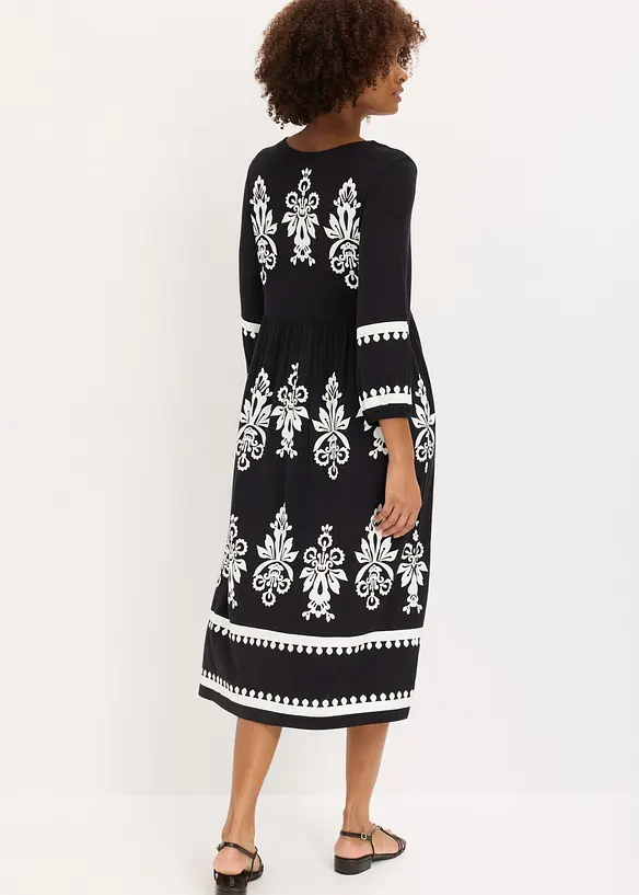 Jerseykleid aus softem Viskose-Mix in schwarz von hinten (Totalaufnahme) - bonprix Jerseykleid aus softem Viskose-Mix in schwarz von hinten (Totalaufnahme) - bonprix