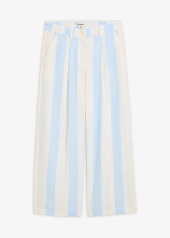 Palazzo-Hose in Leinen-Optik in weiß von vorne - bonprix