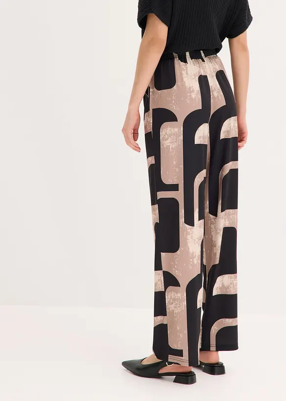 Jersey-Hose mit elastischem Bund in schwarz von hinten - bonprix
