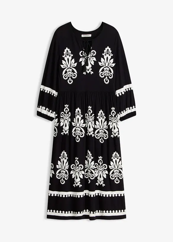 Jerseykleid aus softem Viskose-Mix in schwarz von vorne - bonprix Jerseykleid aus softem Viskose-Mix in schwarz von vorne - bonprix