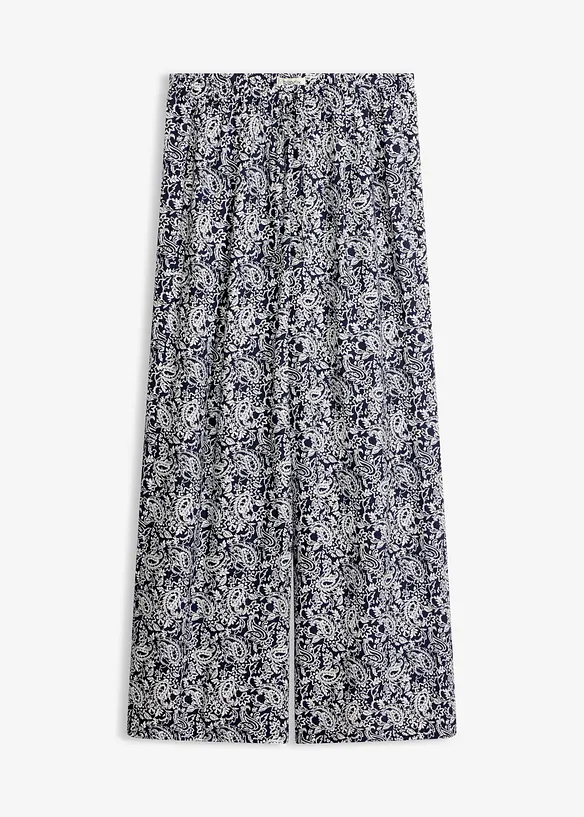 Schlupfhose aus feinem Viskose-Mix in blau von vorne - bonprix