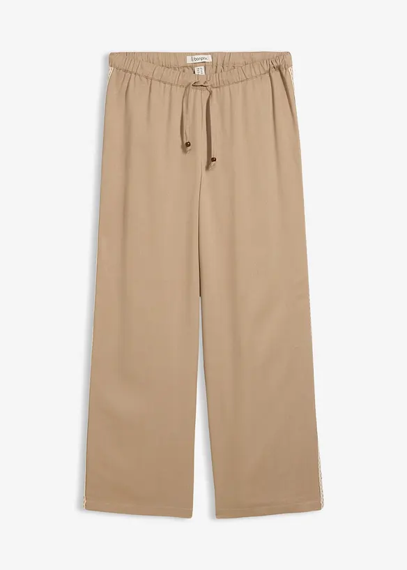 Lockere Hose aus fließender Viskose in braun von vorne - bonprix