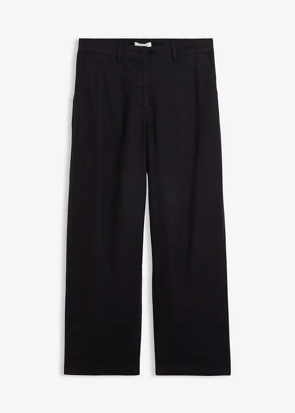 Barrel-Hose aus Viskose-Mix in schwarz von vorne - bonprix