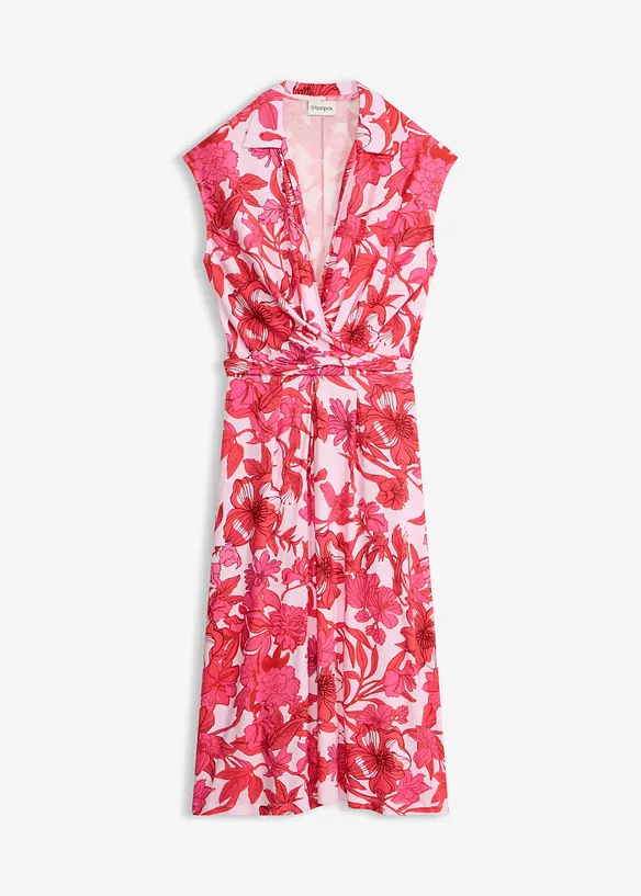Jerseykleid aus softem Viskose-Mix in pink von vorne - bonprix