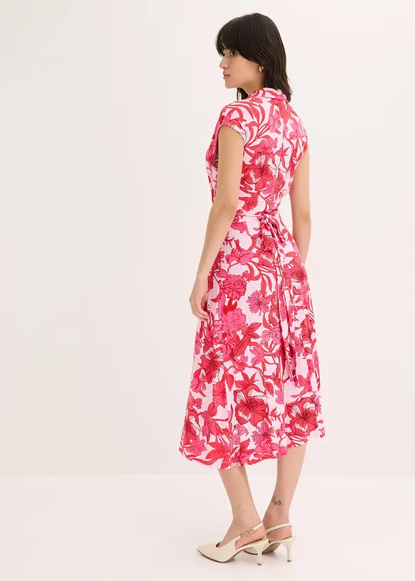 Jerseykleid aus softem Viskose-Mix in pink von hinten (Totalaufnahme) - bonprix