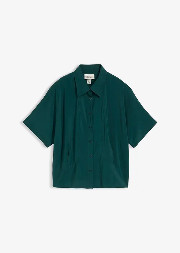 Bluse mit Fledermausärmeln aus Viskose-Mix in grün von vorne - bonprix Bluse mit Fledermausärmeln aus Viskose-Mix in grün von vorne - bonprix