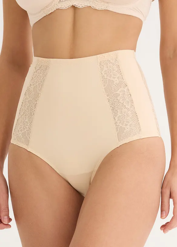 Medium Shape Panty mit Spitze in beige von vorne - bonprix
