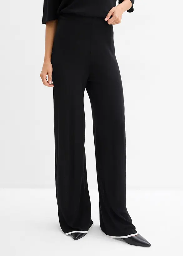 Feine Strickhose aus Viskose-Mix in schwarz von vorne - bonprix Feine Strickhose aus Viskose-Mix in schwarz von vorne - bonprix