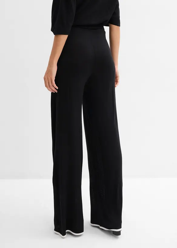 Feine Strickhose aus Viskose-Mix in schwarz von hinten - bonprix Feine Strickhose aus Viskose-Mix in schwarz von hinten - bonprix