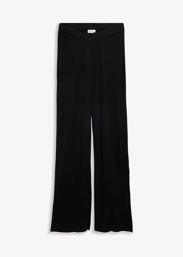 Feine Strickhose aus Viskose-Mix in schwarz von vorne - bonprix Feine Strickhose aus Viskose-Mix in schwarz von vorne - bonprix